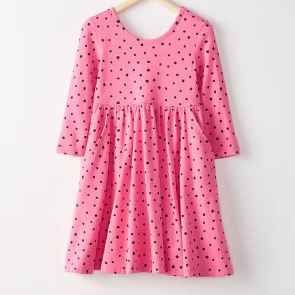 Hanna Andersson Other - Hanna Andersson Watermelon Pink Polka Dot Dress Sz 130cm